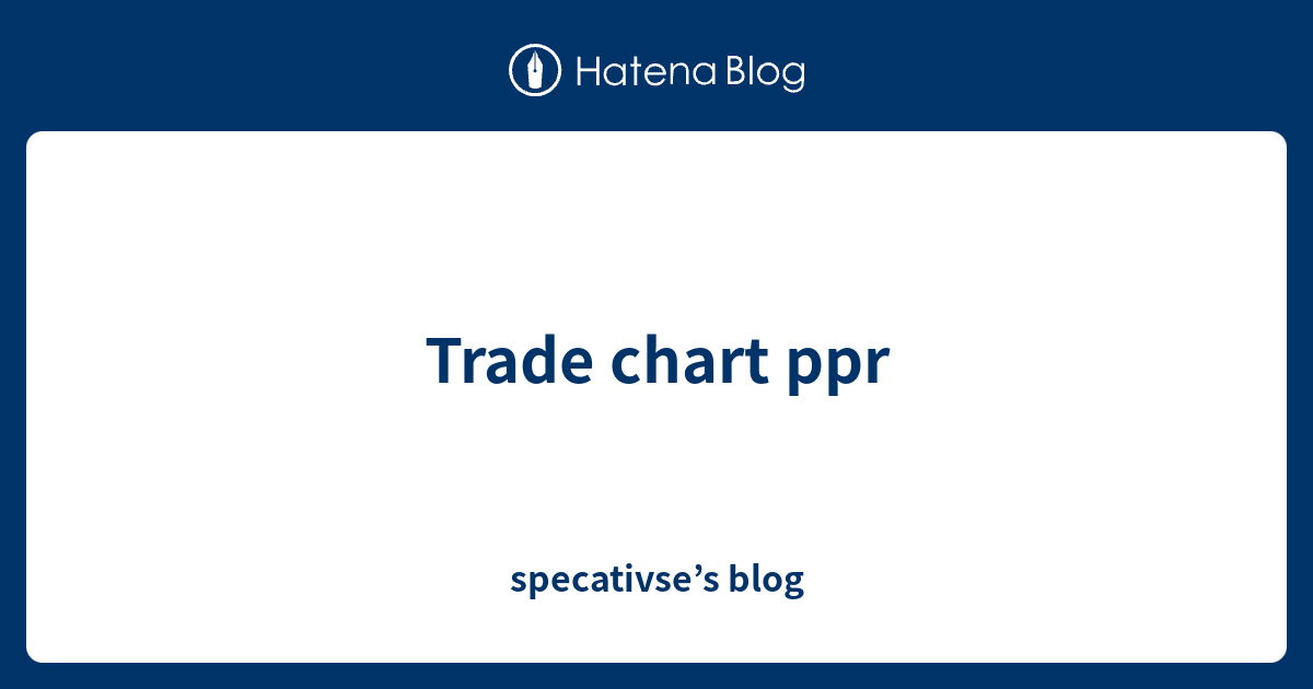 Trade chart ppr specativse’s blog