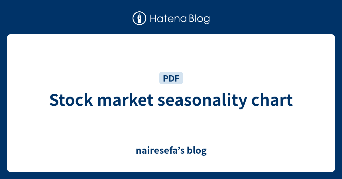 Stock market seasonality chart - nairesefa’s blog