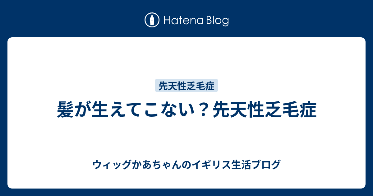 髪が生えてこない 先天性乏毛症 ウィッグかあちゃんのイギリス生活ブログ