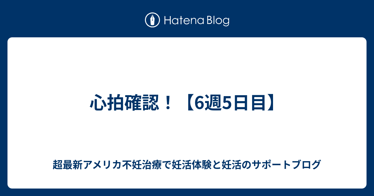 心拍確認 6週5日目 超最新アメリカ不妊治療で妊活体験と妊活のサポートブログ