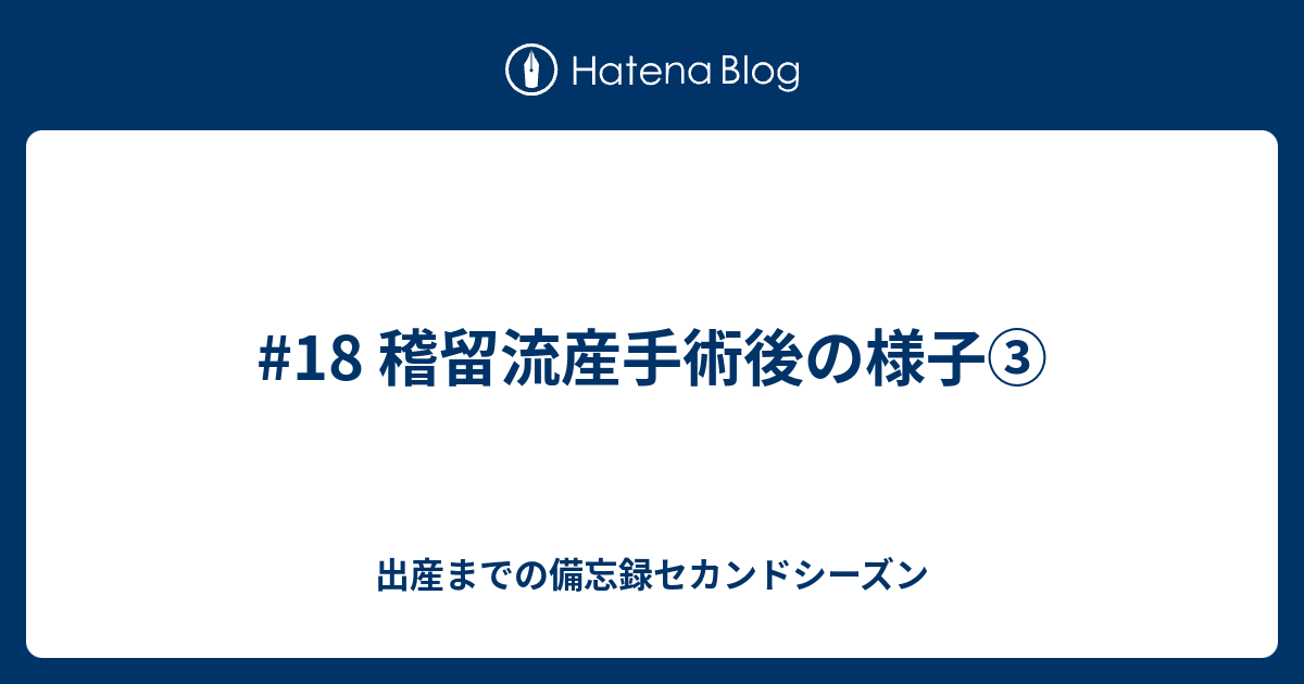 18 稽留流産手術後の様子 出産までの備忘録セカンドシーズン