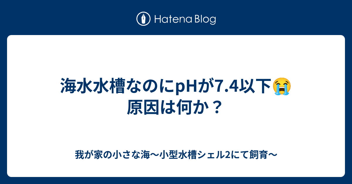 海水水槽なのにphが7 4以下 原因は何か 我が家の小さな海 小型水槽シェル2にて飼育
