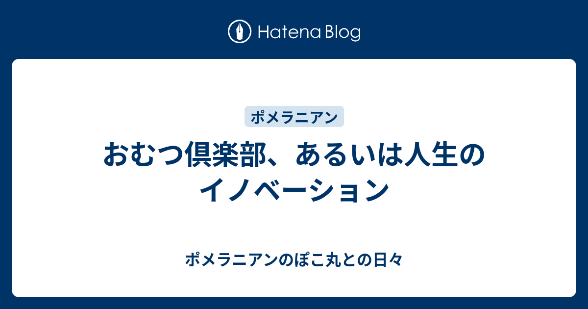 おむつ倶楽部、あるいは人生のイノベーション - ポメラニアンのぽこ丸との日々