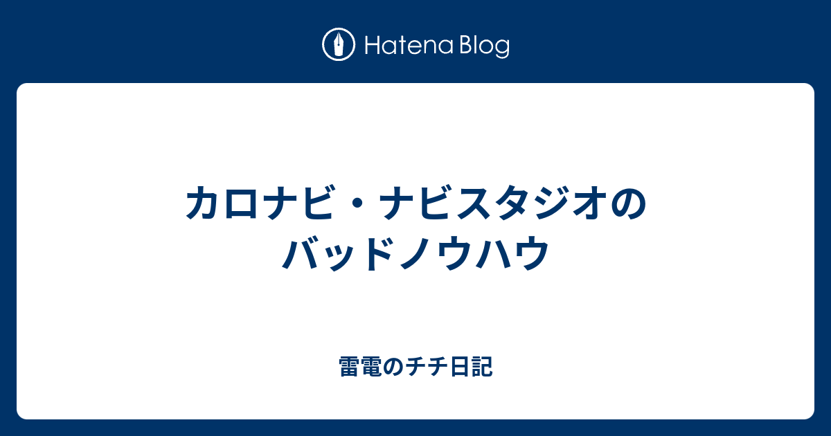 カロナビ ナビスタジオのバッドノウハウ 雷電のチチ日記