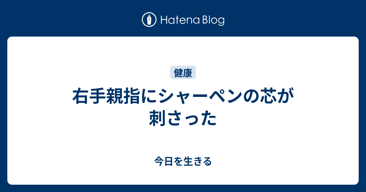 右手親指にシャーペンの芯が刺さった - 今日を生きる