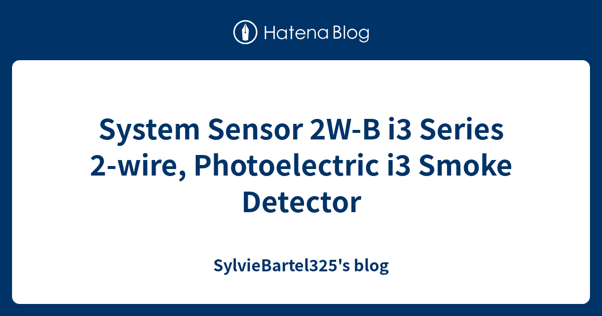 System Sensor 2WB i3 Series 2wire, Photoelectric i3 Smoke Detector
