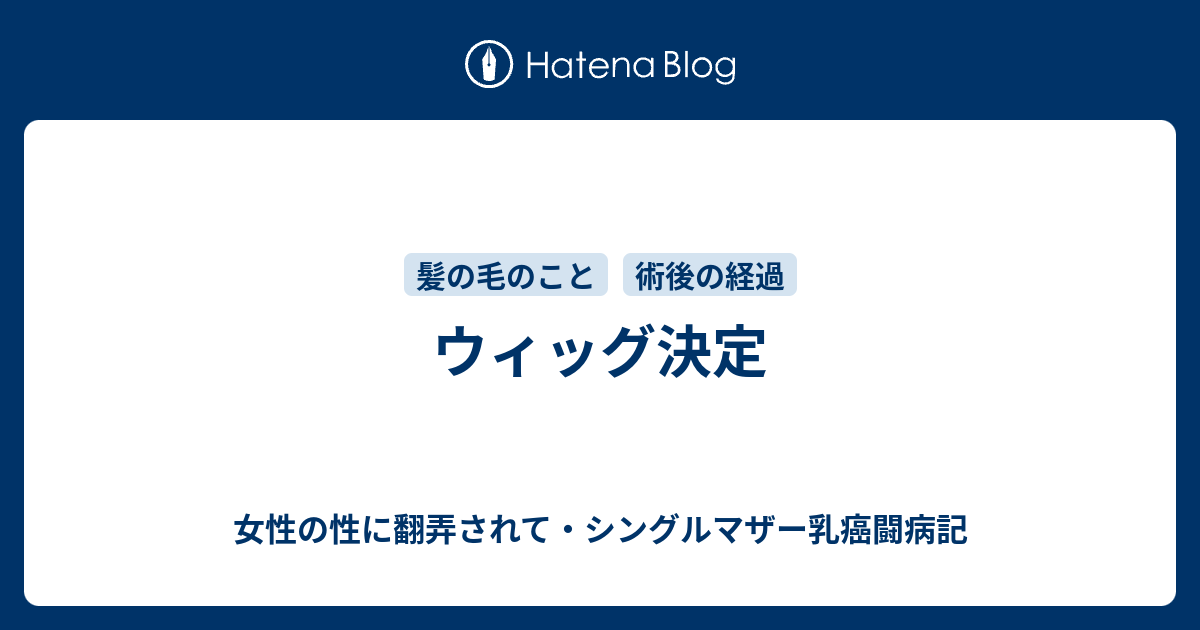 ウィッグ決定 女性の性に翻弄されて シングルマザー乳癌闘病記