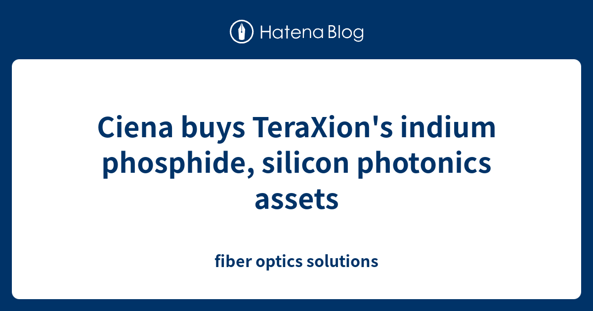 Ciena buys TeraXion's indium phosphide, silicon photonics assets