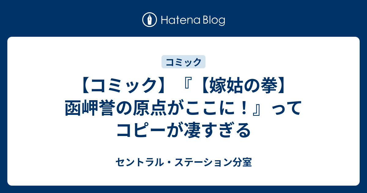 雑談 嫁姑の拳 函岬誉の原点がここに ってコピーが凄すぎる セントラル ステーション分室