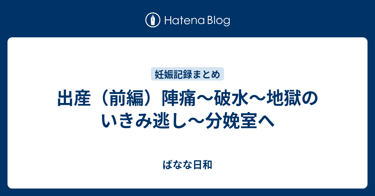 出産 前編 陣痛 破水 地獄のいきみ逃し 分娩室へ ばなな日和