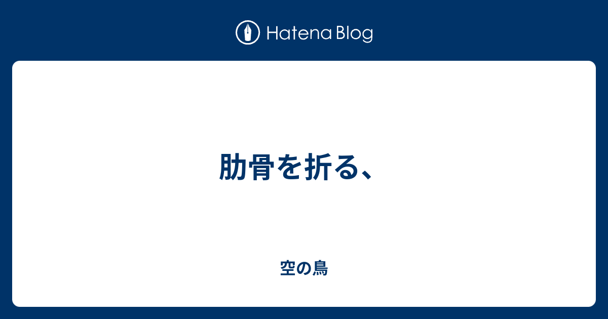 肋骨を折る 空の鳥