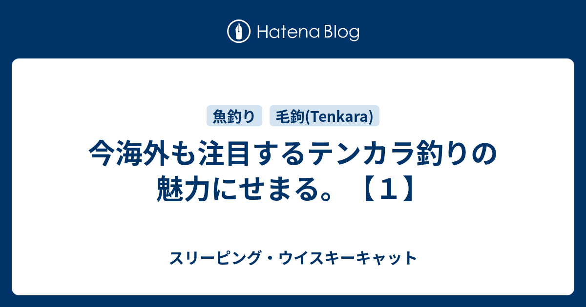 今海外も注目するテンカラ釣りの魅力にせまる １ スリーピング ウイスキーキャット