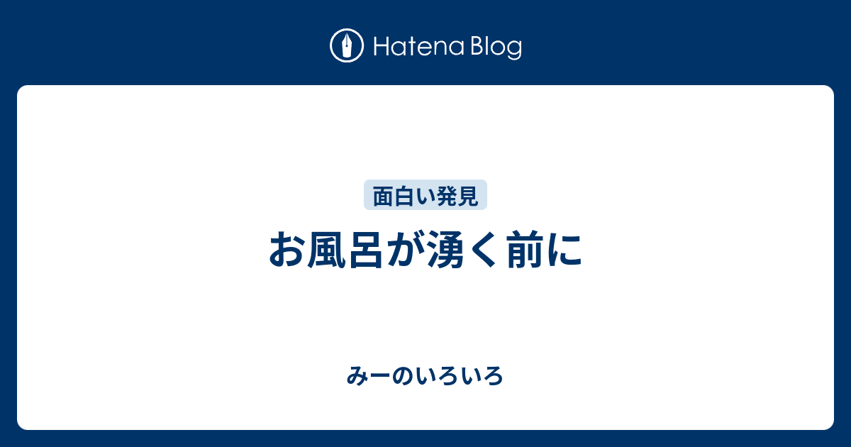 お風呂が湧く前に みーのいろいろ