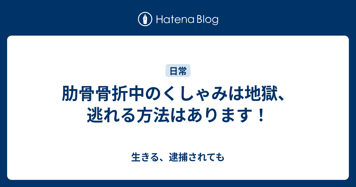 肋骨骨折中のくしゃみは地獄 逃れる方法はあります 生きる 逮捕されても