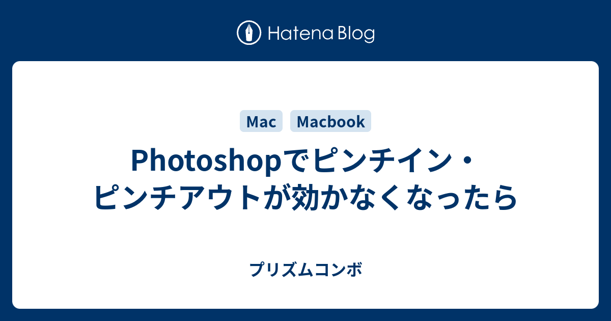 Photoshopでピンチイン ピンチアウトが効かなくなったら プリズムコンボ