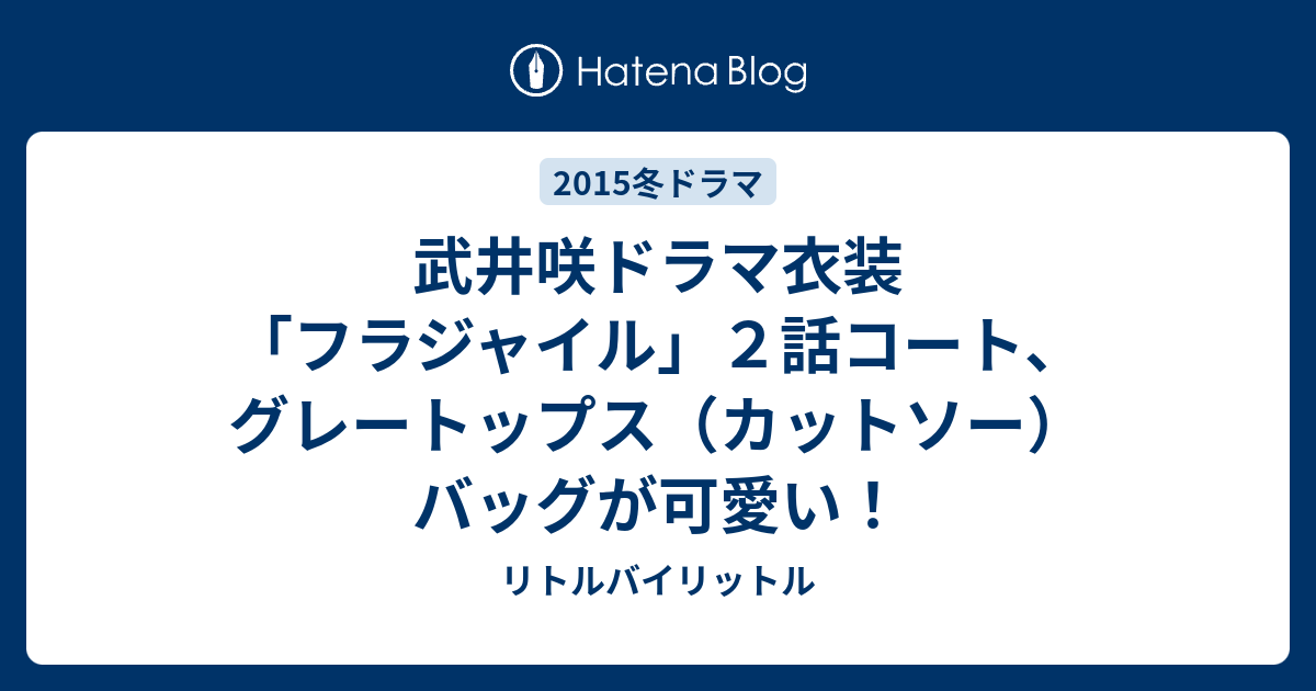 武井咲ドラマ衣装 フラジャイル ２話コート グレートップス カットソー バッグが可愛い リトルバイリットル