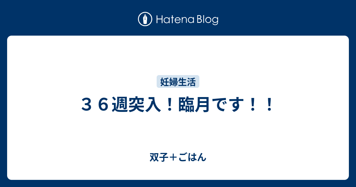 ３６週突入 臨月です 双子 ごはん