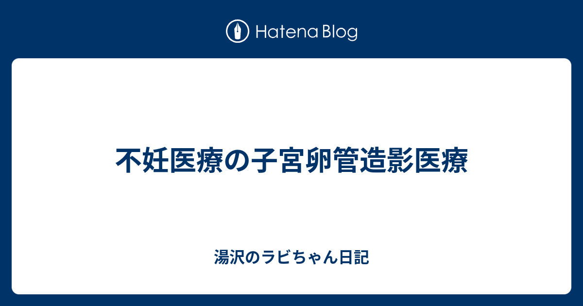 不妊医療の子宮卵管造影医療 湯沢のラビちゃん日記