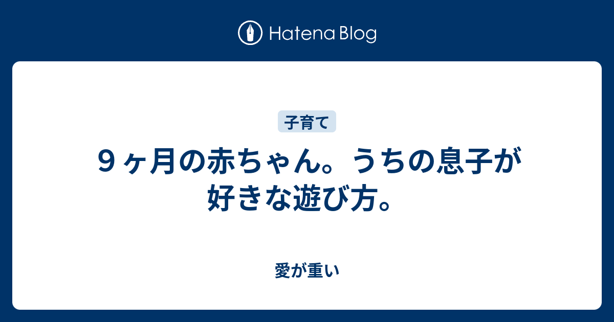 ９ヶ月の赤ちゃん うちの息子が好きな遊び方 愛が重い