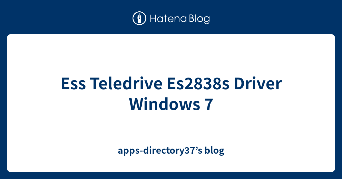 Ess Teledrive Es2838s Modem Driver - onejoher