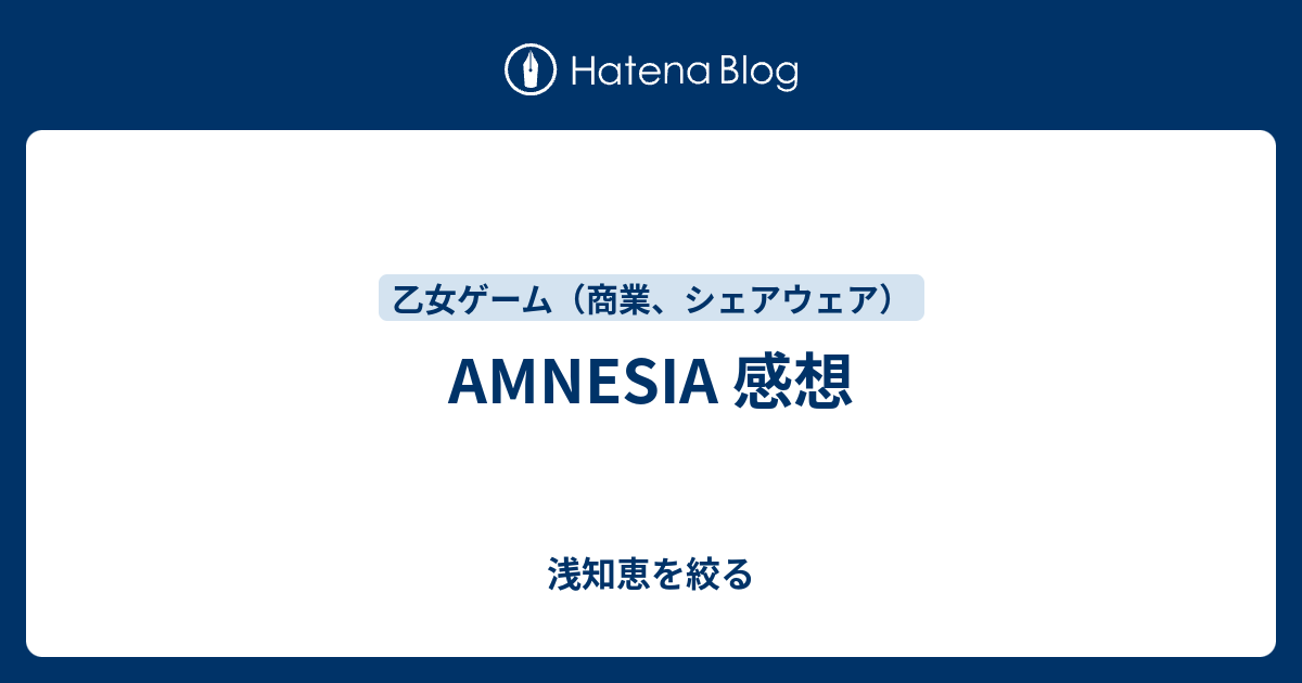 Amnesia 感想 浅知恵を絞る