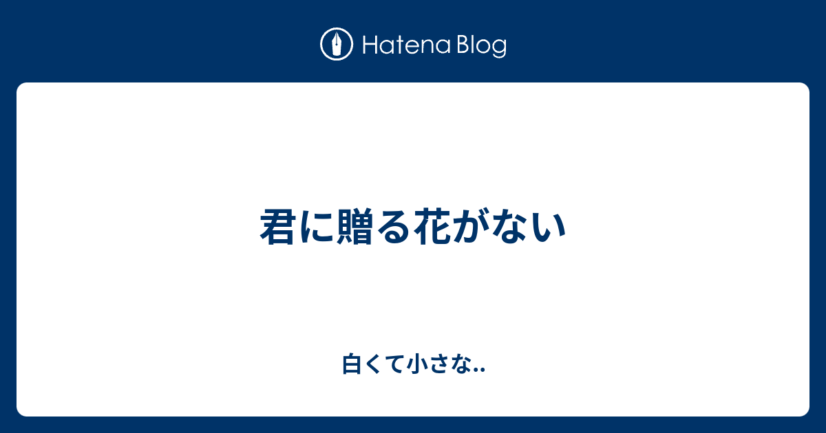 君に贈る花がない 白くて小さな