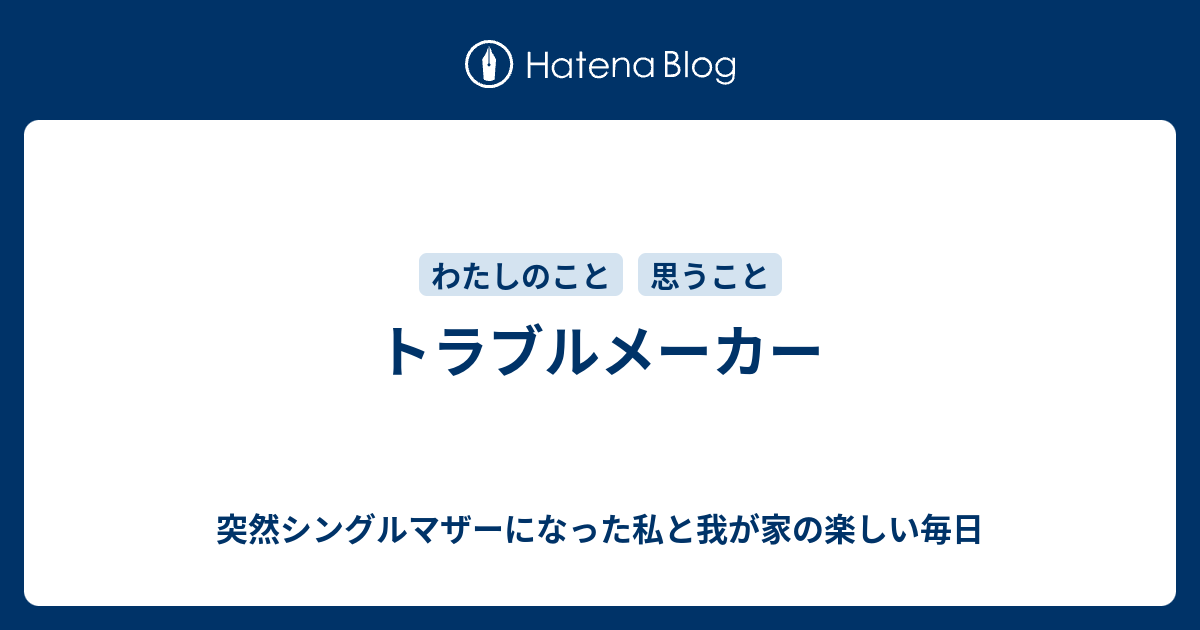 トラブルメーカー 突然シングルマザーになった私と我が家の楽しい毎日