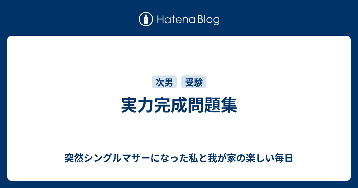 実力完成問題集 突然シングルマザーになった私と我が家の楽しい毎日