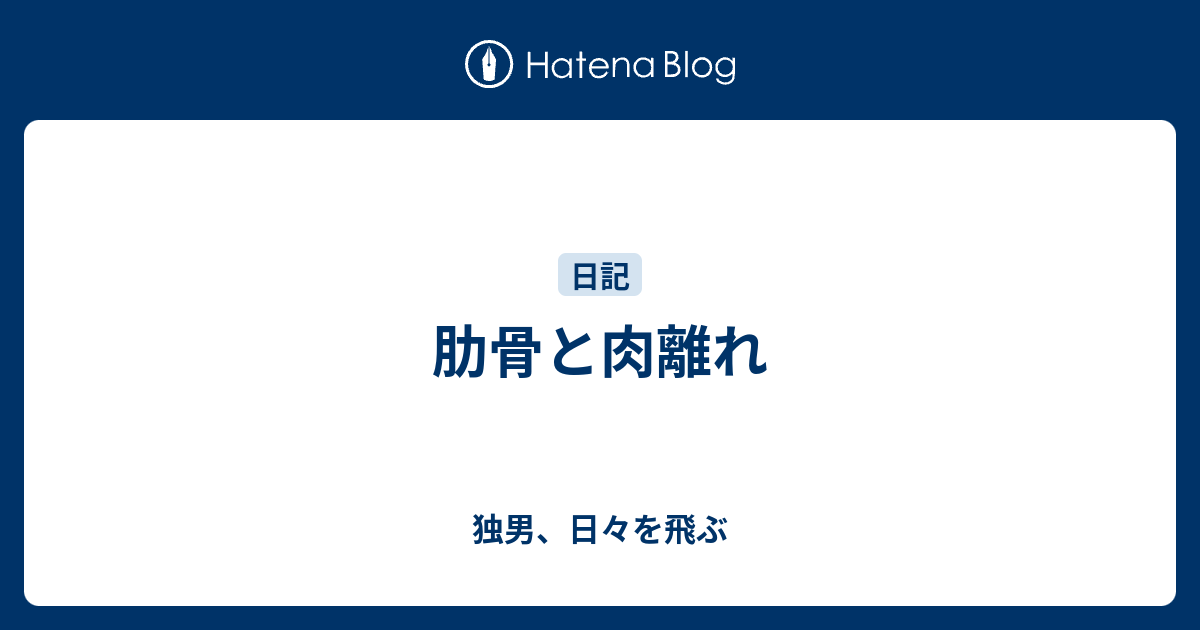 肋骨と肉離れ 独男 日々を飛ぶ