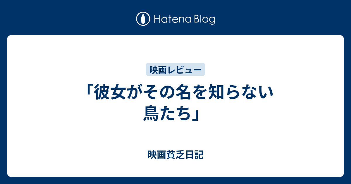 彼女がその名を知らない鳥たち 映画貧乏日記