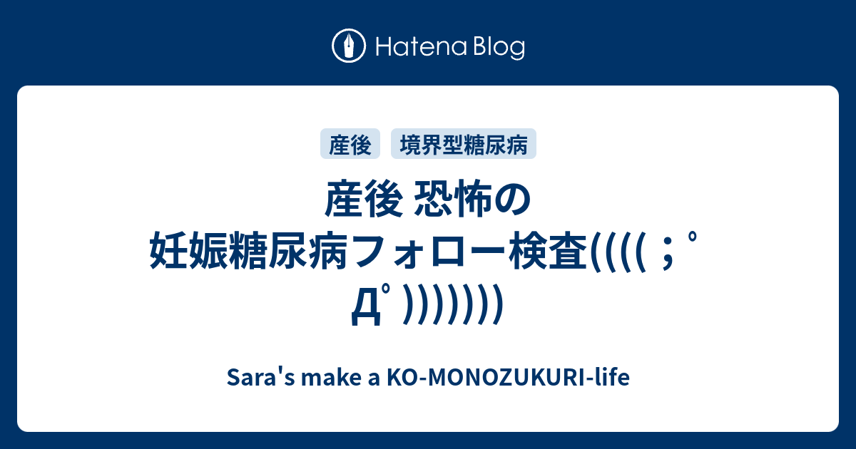 産後 恐怖の妊娠糖尿病フォロー検査 ﾟdﾟ Sara S Make A Ko Monozukuri Life