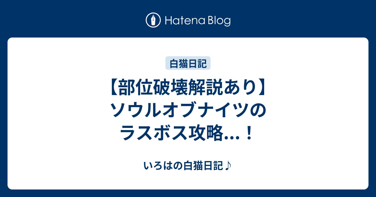 部位破壊解説あり ソウルオブナイツのラスボス攻略 いろはの白猫日記