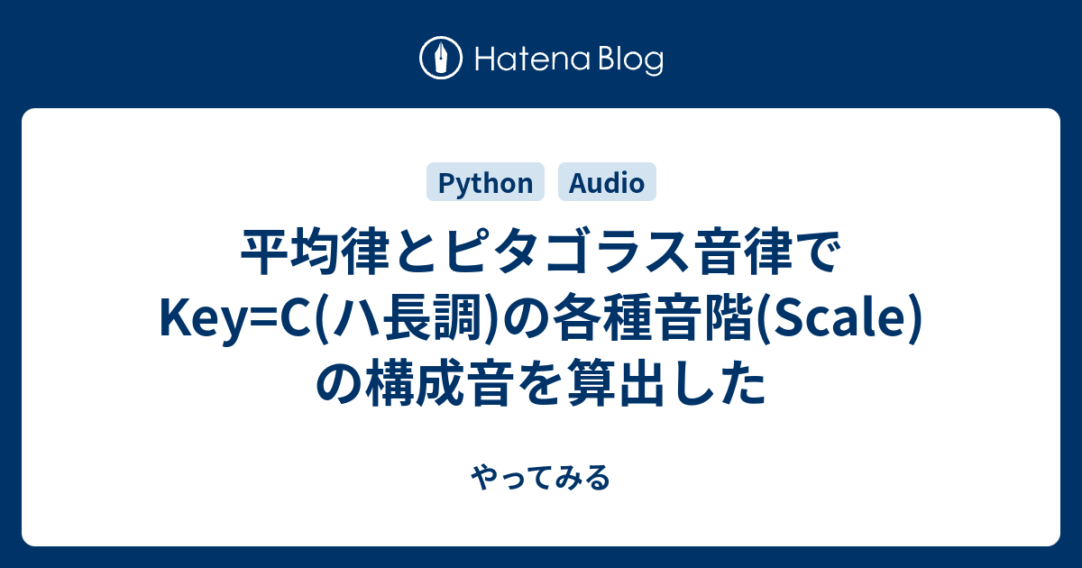 平均律とピタゴラス音律でkey C ハ長調 の各種音階 Scale の構成音を算出した やってみる