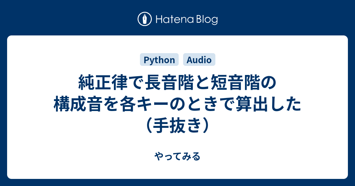 純正律で長音階と短音階の構成音を各キーのときで算出した 手抜き やってみる