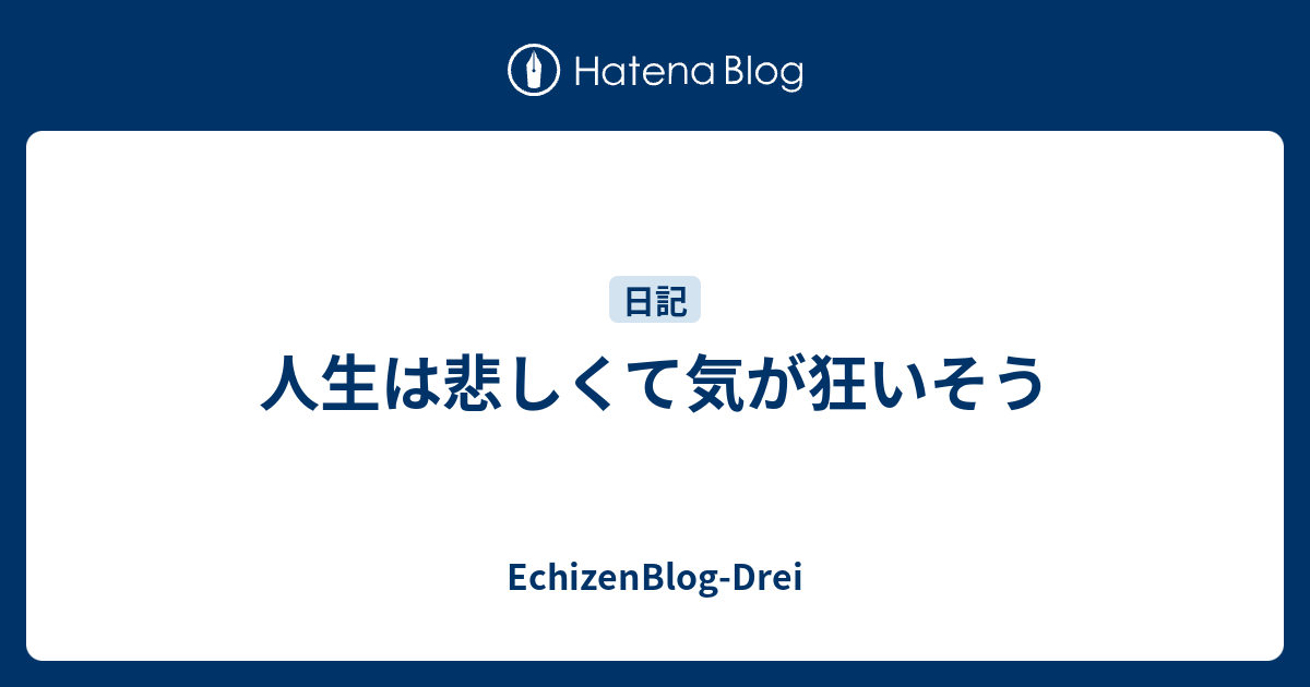 人生は悲しくて気が狂いそう Echizenblog Drei