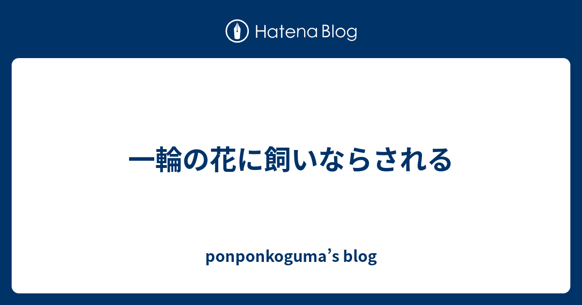 一輪の花に飼いならされる Ponponkoguma S Blog