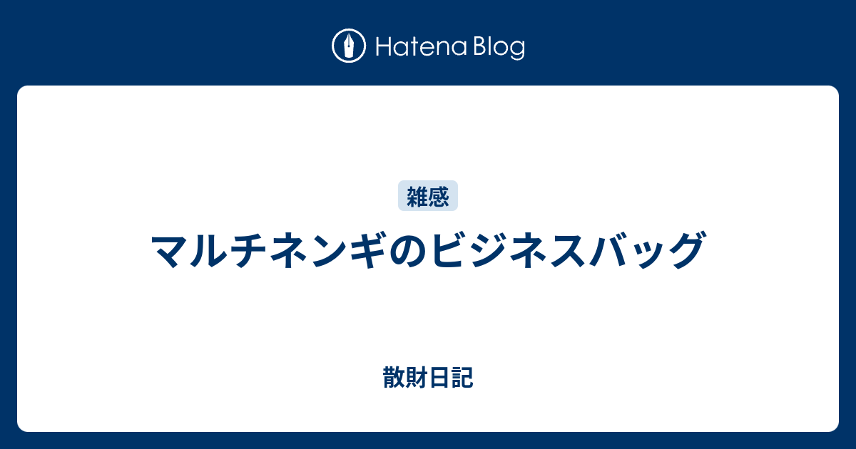 マルチネンギのビジネスバッグ - 散財日記