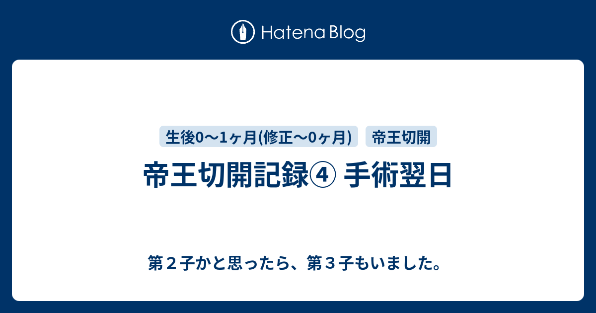 帝王切開記録 手術翌日 第２子かと思ったら 第３子もいました