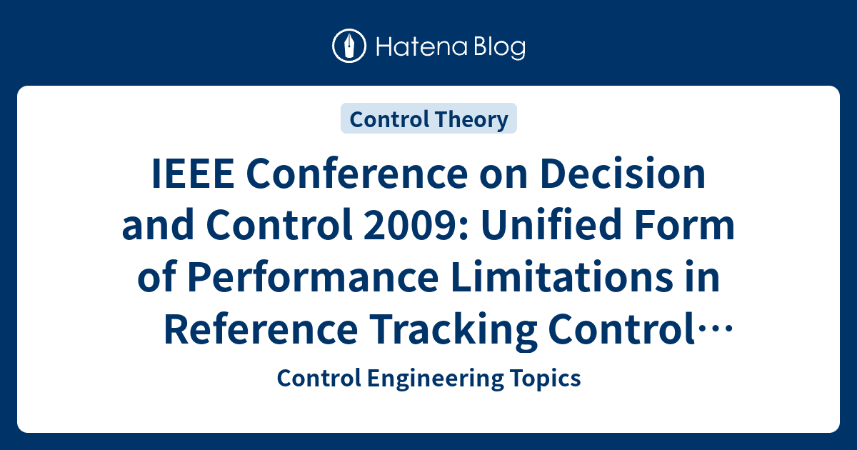 IEEE Conference on Decision and Control 2009 Unified Form of