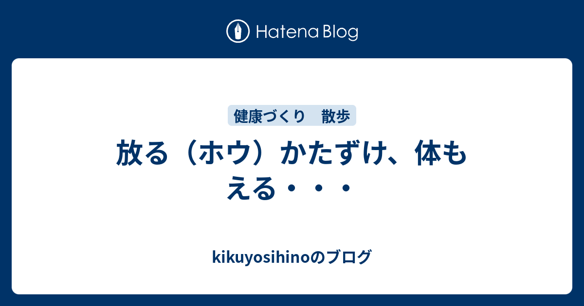 放る（ホウ）かたずけ、体もえる・・・ - kikuyosihinoのブログ