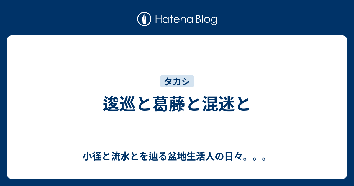 逡巡と葛藤と混迷と - 小径と流水とを辿る盆地生活人の日々。。。