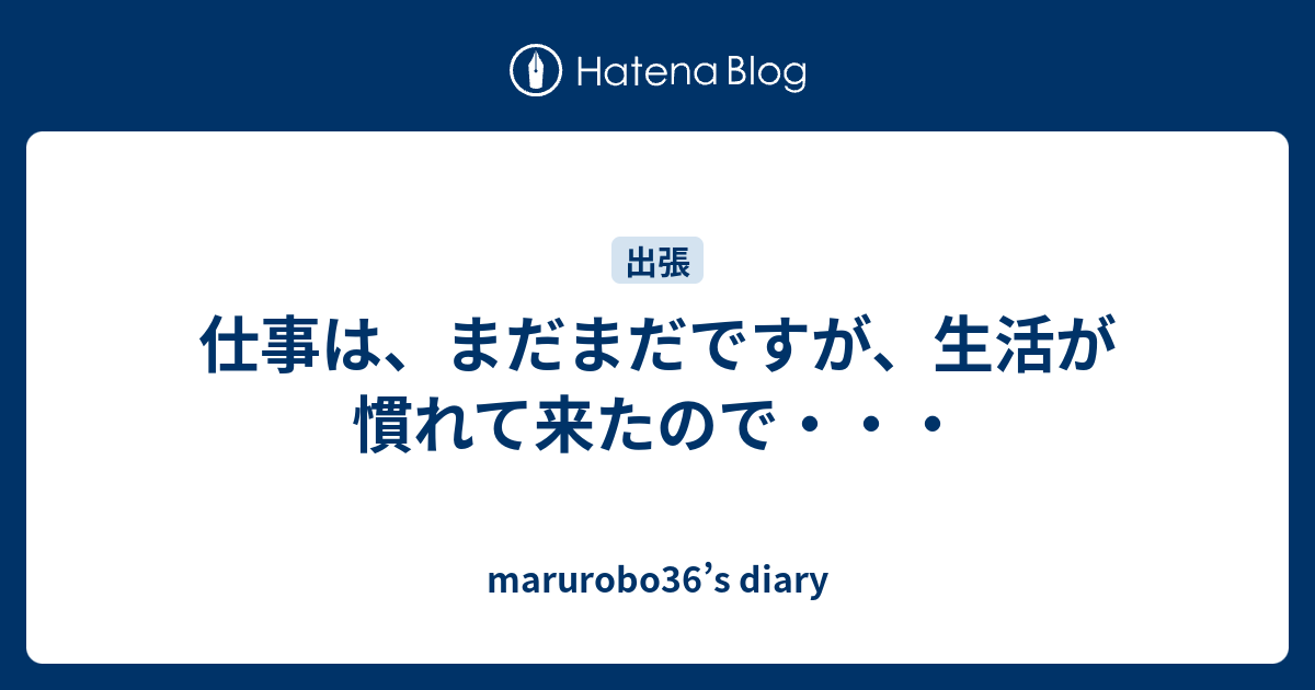 仕事は、まだまだですが、生活が慣れて来たので・・・ - marurobo36’s diary