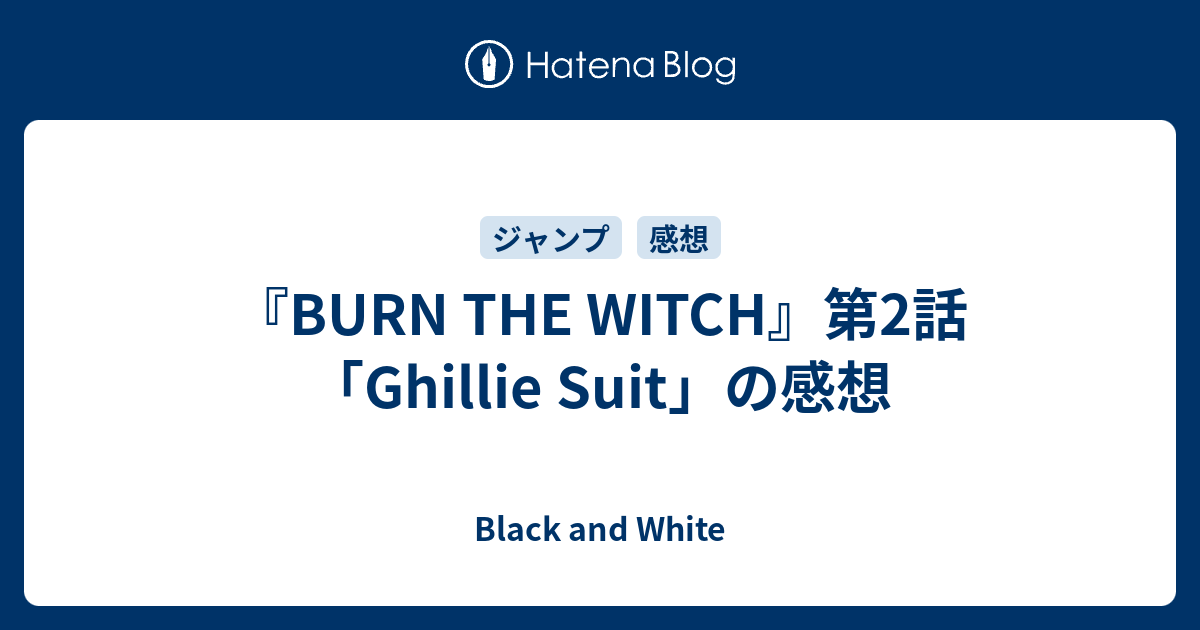 Burn The Witch 第2話 Ghillie Suit の感想 Black And White