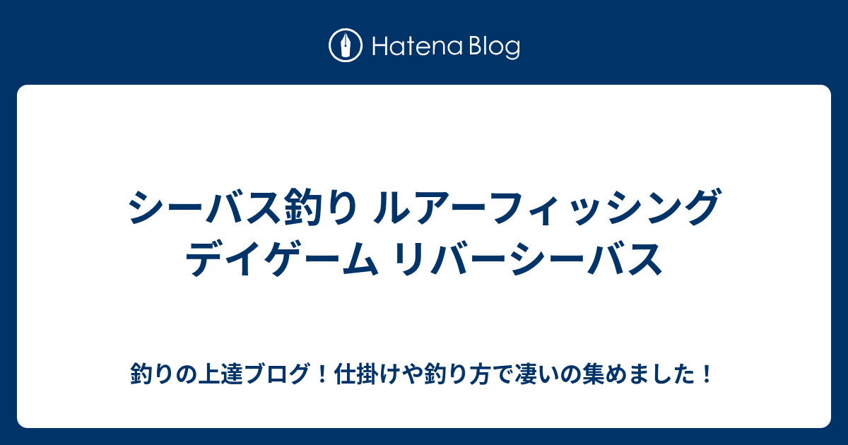 シーバス釣り ルアーフィッシング デイゲーム リバーシーバス 釣りの上達ブログ 仕掛けや釣り方で凄いの集めました