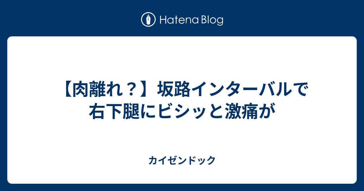 肉離れ 坂路インターバルで右下腿にビシッと激痛が ランドック