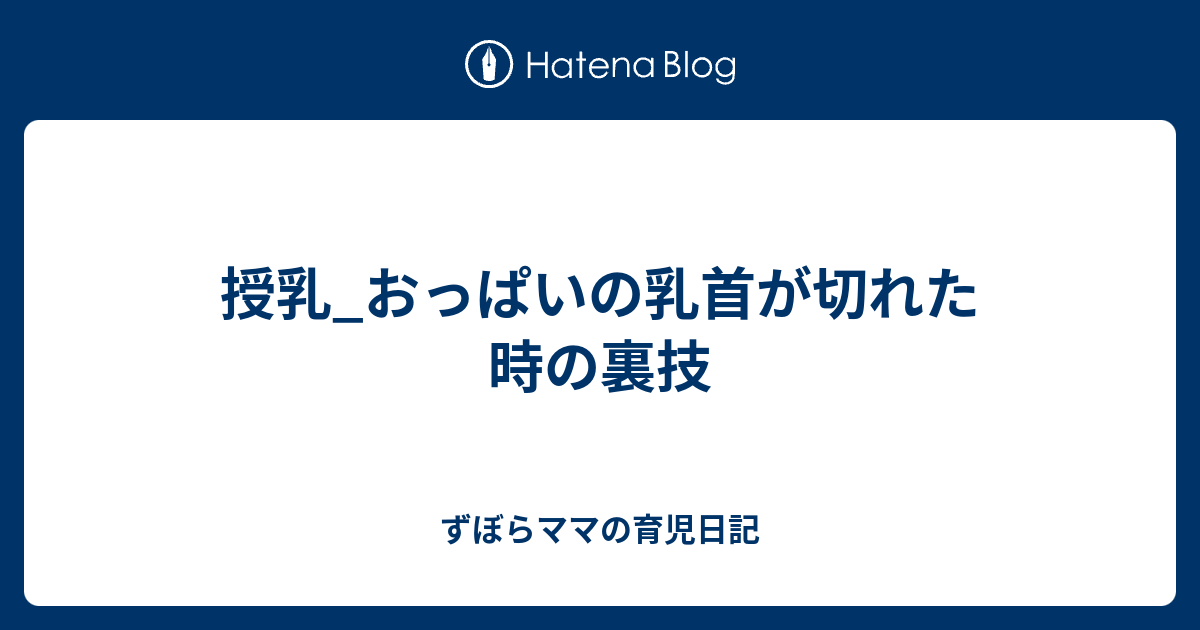 授乳 おっぱいの乳首が切れた時の裏技 ずぼらママの育児日記