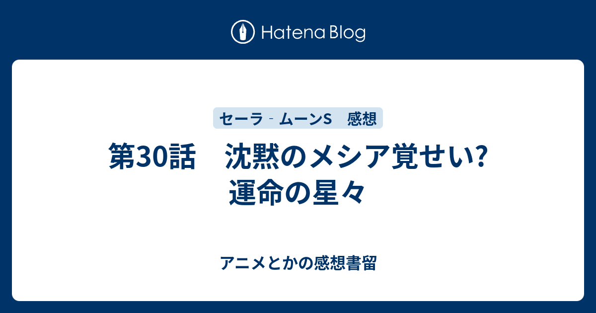 第30話 沈黙のメシア覚せい 運命の星々 アニメとかの感想書留