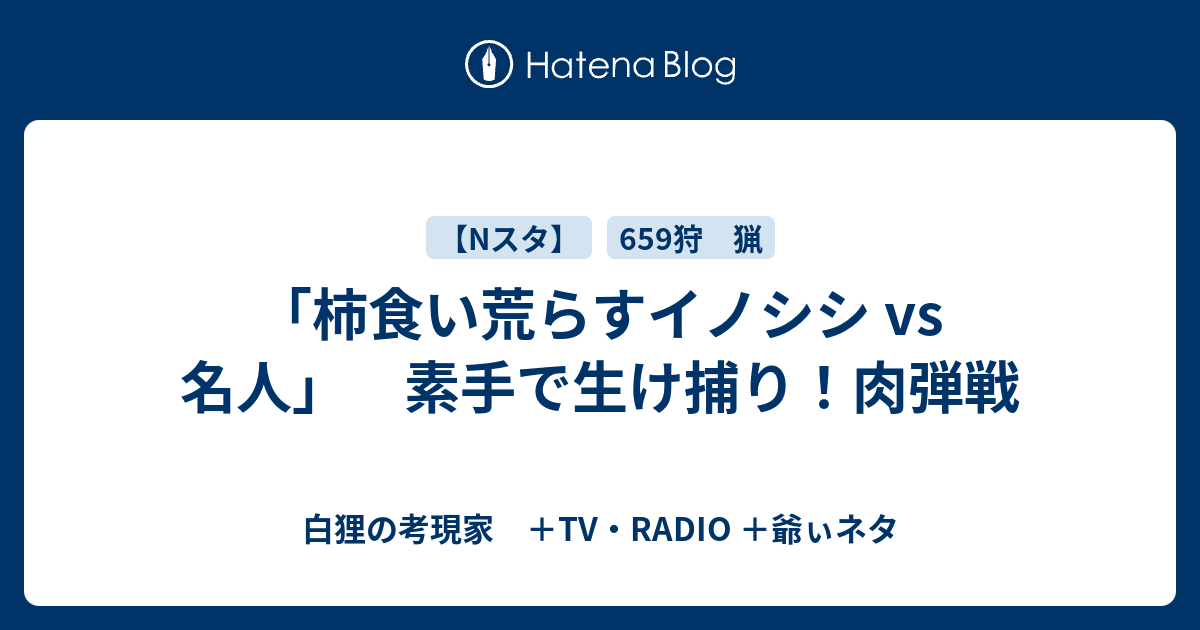 柿食い荒らすイノシシ Vs 名人 素手で生け捕り 肉弾戦 白狸の考現家 ｔｖ Radio Shikohin