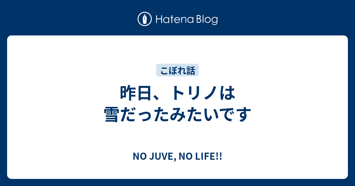 昨日 トリノは雪だったみたいです No Juve No Life