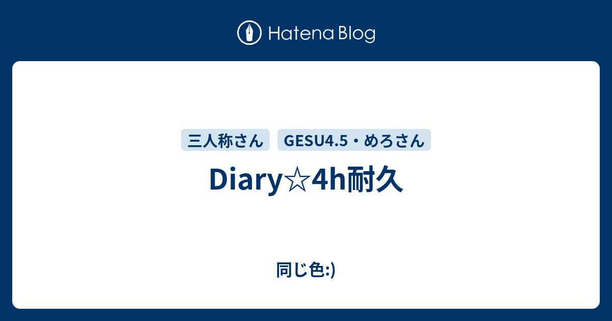 Diary 4h耐久 同じ色